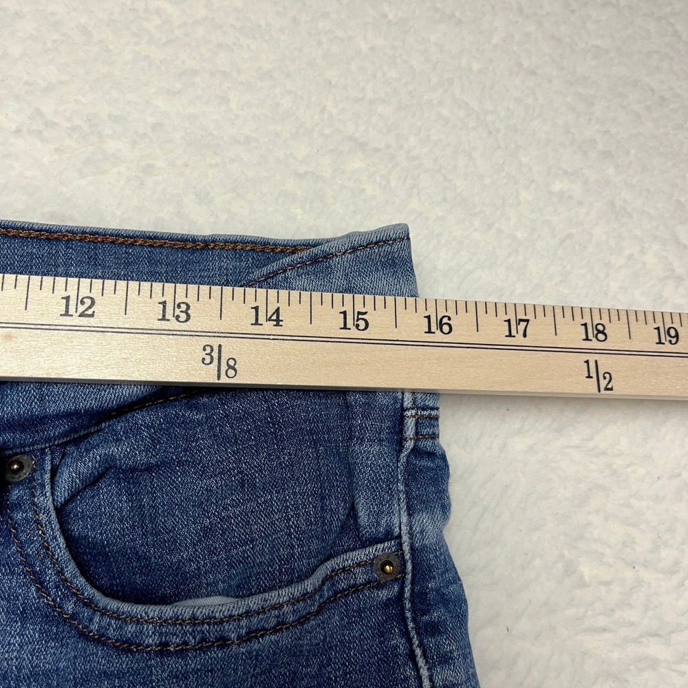 Levi's Slimming Bootcut Jeans Womens 32 Blue Denim - Paint Stains - Picture 5 of 13